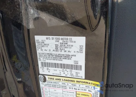 2011 Ford F-150 Platinum z USA, uszkodzony, nr VIN 1FTFW1EF7BFB10202